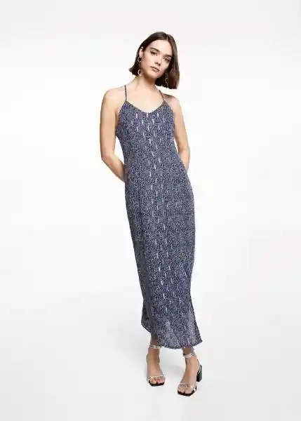 Vestido Platon Navy Talla 18 Niñas Mango