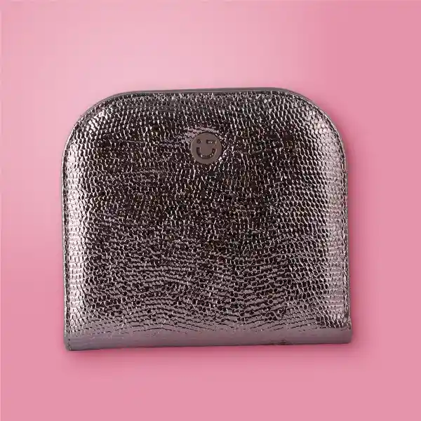 Cartera Corta Con Cierre Para Mujer Gris Serie Miniso