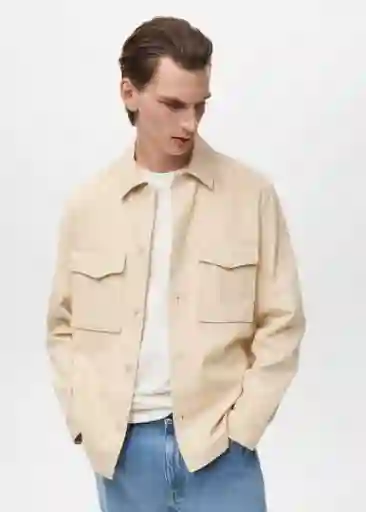 Chaqueta Alicudi2 Beige Talla L Hombre Mango