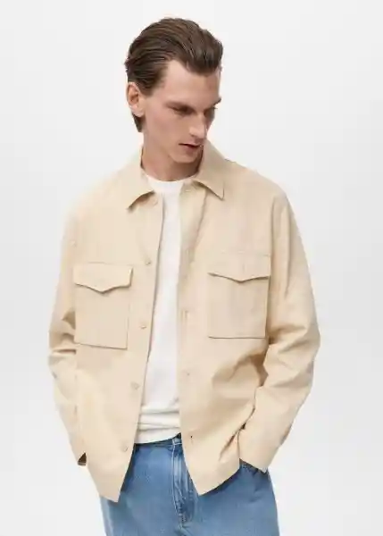 Chaqueta Alicudi2 Beige Talla L Hombre Mango