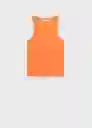 Top Bonico Naranja Pastel Talla S Mujer Mango