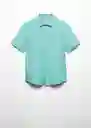 Camisa Oxfordh-H Agua Talla L Hombre Mango