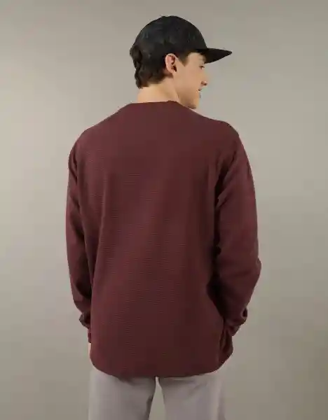 Camiseta Ruedo Recto Hombre Vinotinto Medium American Eagle