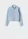 Chaqueta Cazadora Biker Tejano Medio Talla L Mujer Mango