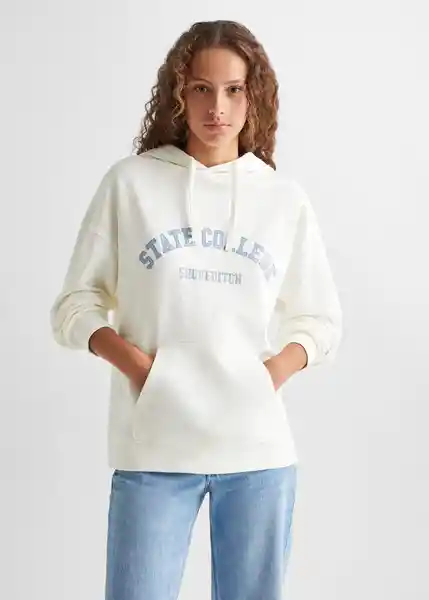 Buzo Sudadera College Off White Talla 20 Teen Niñas Mango