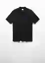 Camiseta Polo Amberes Negro Talla M Hombre Mango