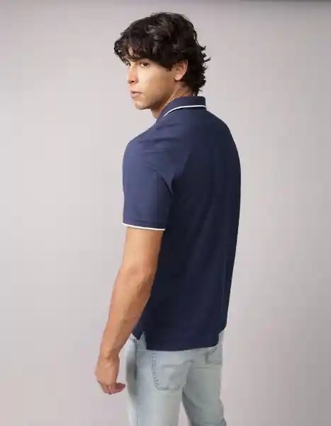 Polo Hombre Azul Talla Large 4559410 American Eagle
