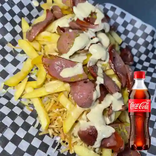 Combo Salchipapas Suiza + Coca Cola Original 400 ml
