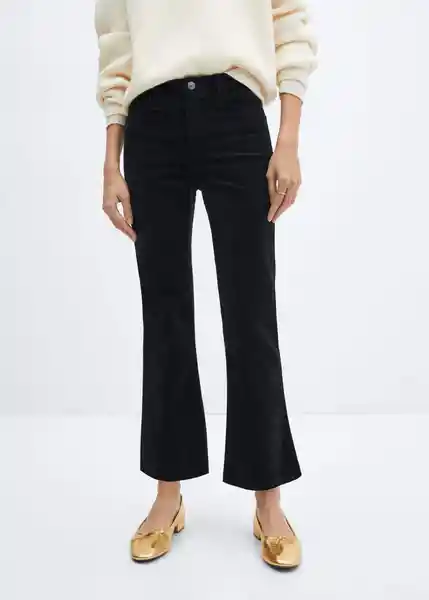 Pantalón Jean Siennap Negro Talla 38 Mujer Mango