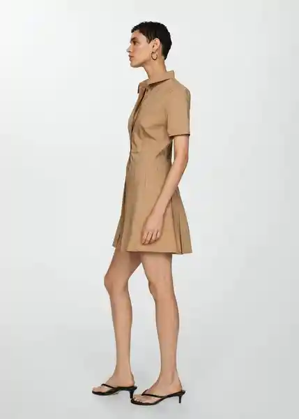 Vestido Popc-H Camel Talla S Mujer Mango