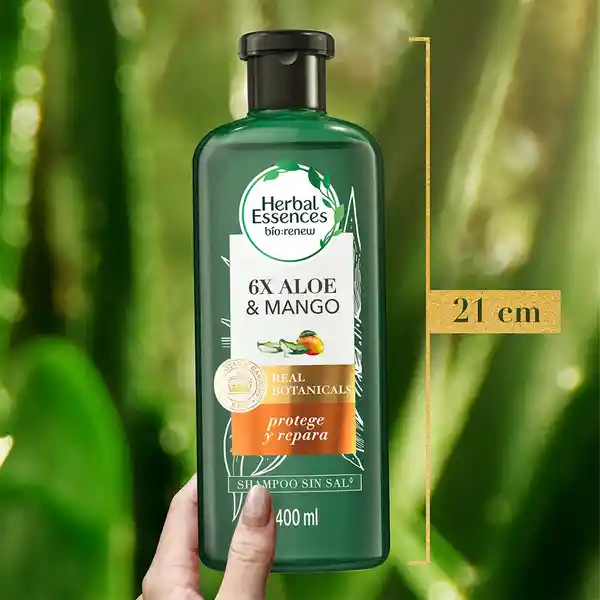 Shampoo sin sal' Herbal Essences Bio:Renew 6X Aloe y Mango Protege y Repara Champu 400 ml