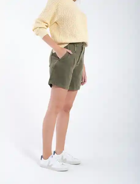 Short Denim Verde Agave Oscuro Talla 10 Mujer Naf Naf