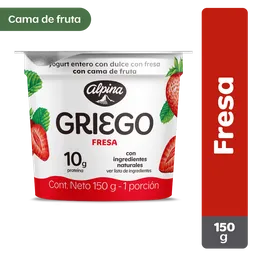 Alpina Yogurt Griego con Cama de Fresa