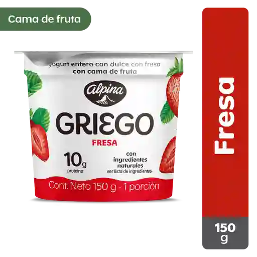 Alpina Yogurt Griego con Cama de Fresa