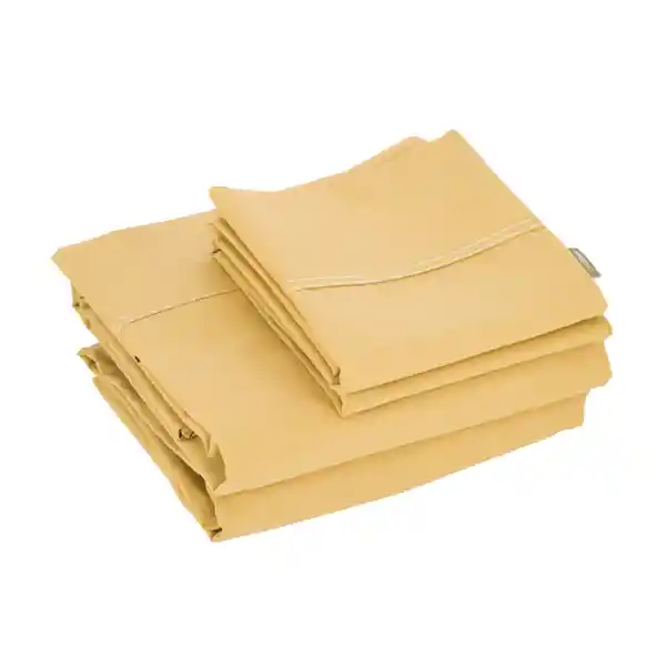 Set Sábanas 144 Hilos Amarillo King XL Diseño 0112 Casaideas