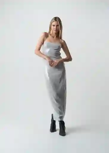 Vestido Gris Husky Claro Talla M Mujer 473G002 Naf Naf