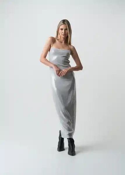 Vestido Gris Husky Claro Talla M Mujer 473G002 Naf Naf