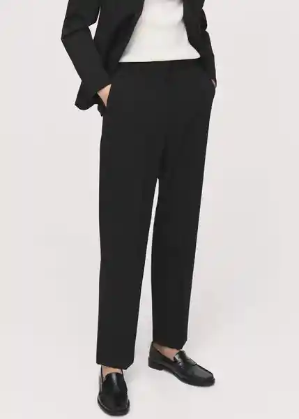 Pantalón Boreal Negro Talla 38 Mujer Mango