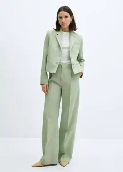 Blazer Americana Sevilla Verde Pastel Talla S Mujer Mango