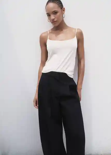 Pantalón Julia Negro Talla 44 Mujer Mango