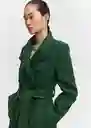 Abrigo Sirenita Verde Talla 18 Mujer Mango
