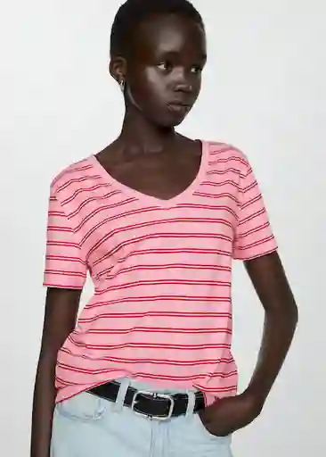 Camiseta Chalapi Rosa Talla S Mujer Mango