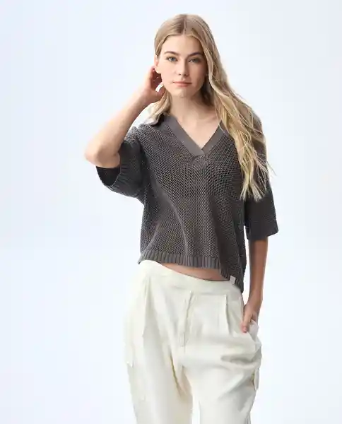 Camiseta Mujer Gris Talla M 601G010_GRI180601 Americanino