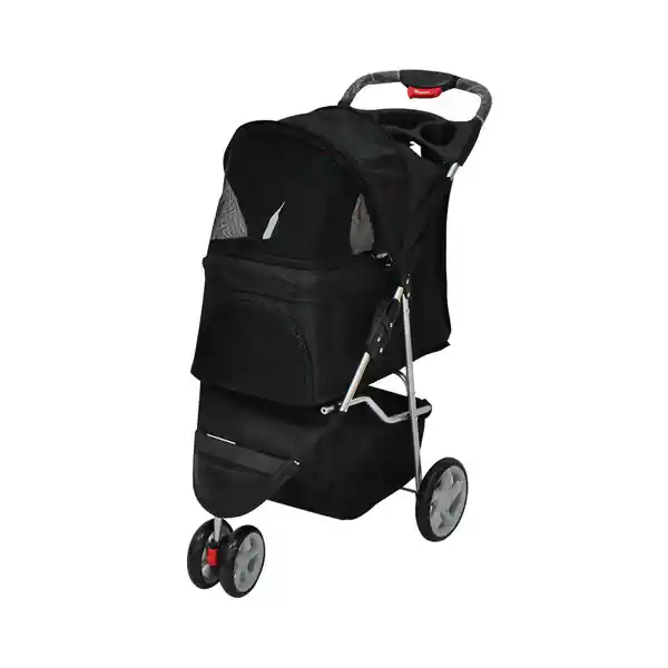 Pawise Cochecito Para Mascotas Con 3 Ruedas Negro 68x46x100 cm