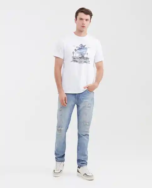 Camiseta Car Graphic Masculino Blanco 0 Claro Talla M Chevignon