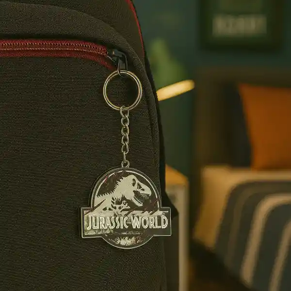 Llavero Logo Serie Jurassic World Plateado Miniso