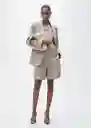 Bermuda Vivían Topo Talla 36 Mujer Mango
