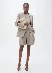 Bermuda Vivían Topo Talla 36 Mujer Mango