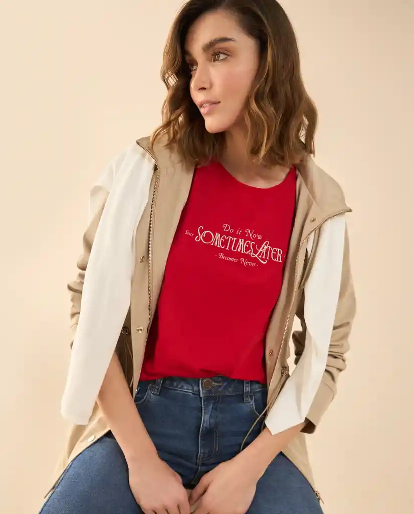 Camiseta Rojo Mineral Medio Talla M 102G101 Esprit