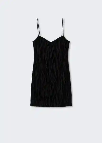 Vestido Xzeb Negro Talla M Mujer Mango