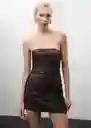 Vestido Coral Chocolate Talla S Mujer Mango