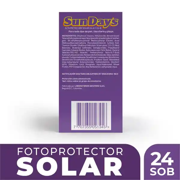Sun Days Protector Solar Loción FPS 50 con Aloe Vera