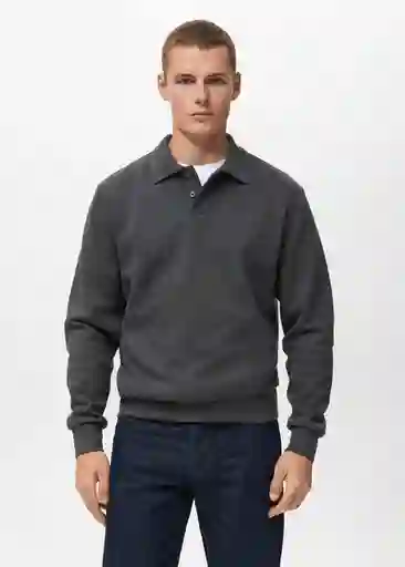 Buzo Sudadera Bola Gris Oscuro Vigore Talla M Hombre Mango