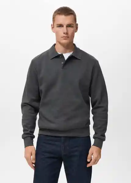 Buzo Sudadera Bola Gris Oscuro Vigore Talla M Hombre Mango