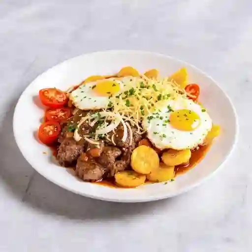 Punta gorda en bisteck a caballo