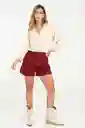 Short Cusco Color Rojo Vino Talla 12 Ragged