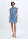 Vestido Popish Azul Talla S Mujer Mango