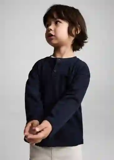 Camiseta Placket Navy Talla 70 Niños Mango