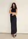 Falda Laguna Negro Talla M Mujer Mango