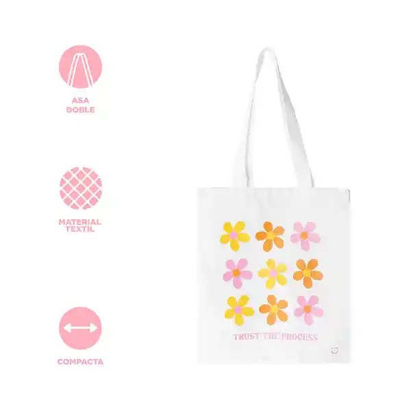 Bolso de Compras Flores Serie Rosa y Amarillo Miniso