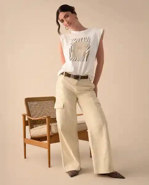 Camiseta Crudo Luna Claro Talla S 601G030 Esprit