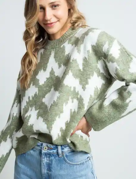 Saco Tejido Mujer Verde Oleo Medio Talla S 489E050 Naf Naf