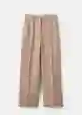 Pantalón Natalie Camel Talla 40 Mujer Mango