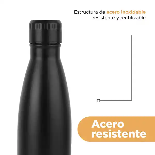 Termo Botella Color Negro Miniso