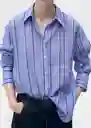 Camisa Inma Azul Talla M Mujer Mango