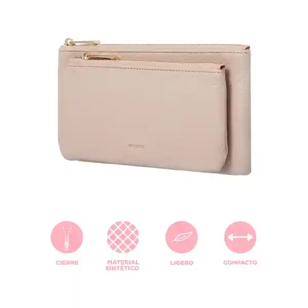 Bolso Cartera Multiuso Con Asa de Mano Color Negro Serie Miniso
